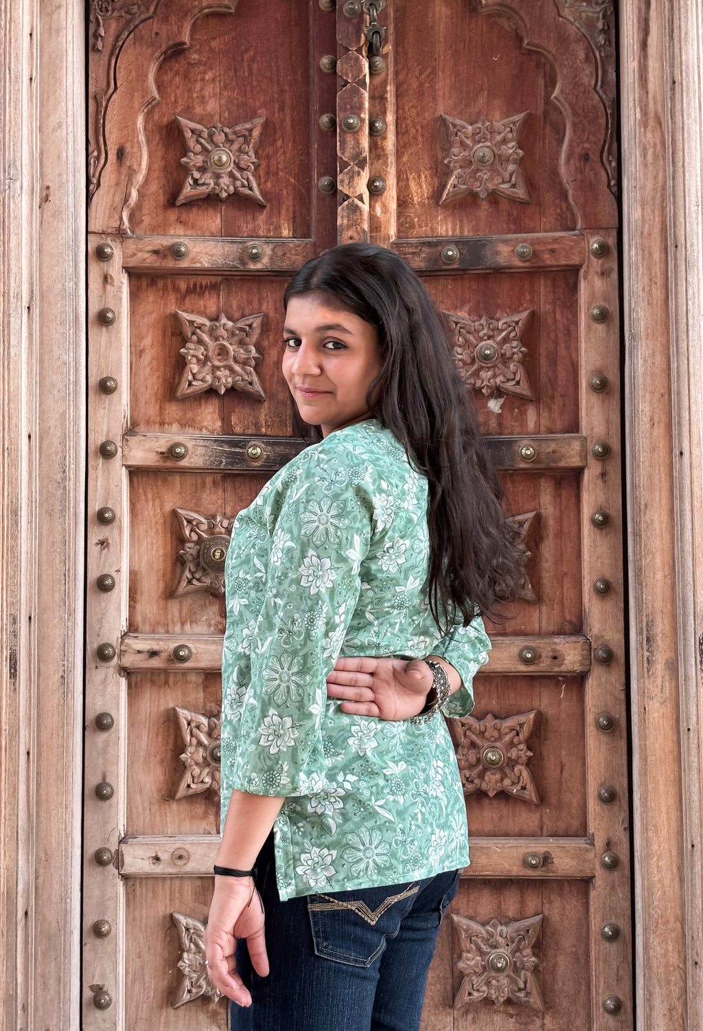 Sage Bloom Royal Cotton Kurti