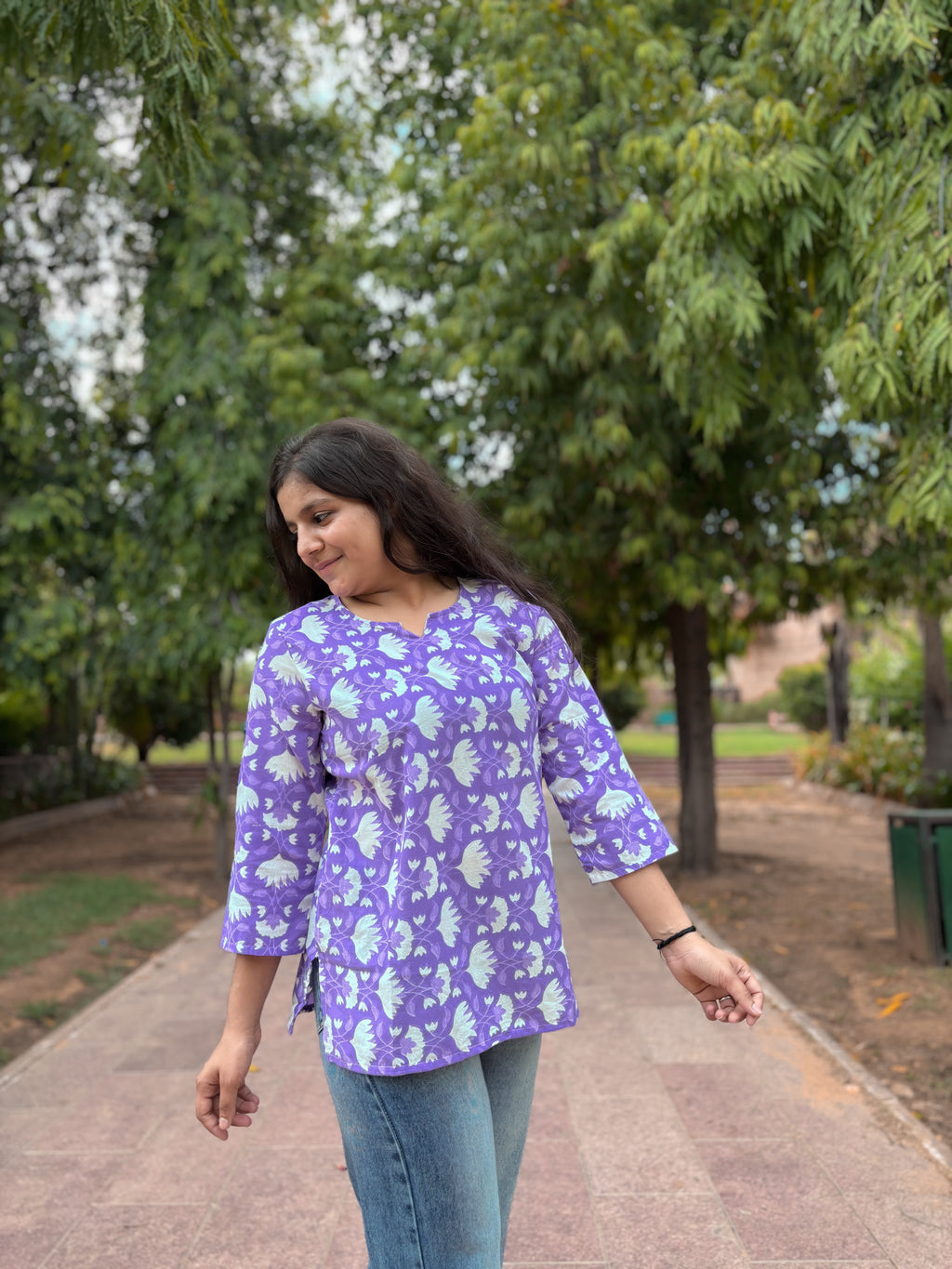 Serene Flight Cotton Short Kurti Top