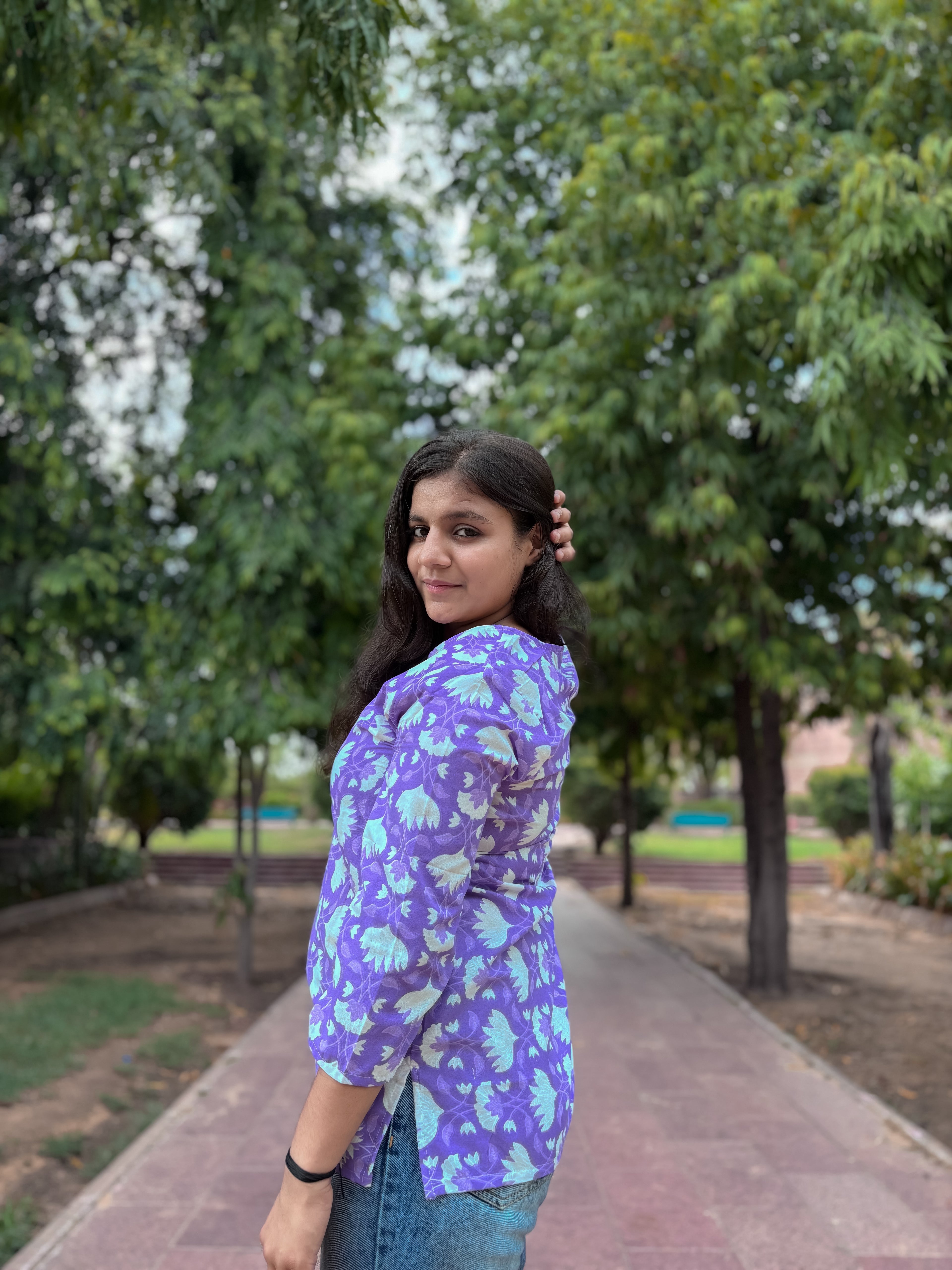 Serene Flight Cotton Short Kurti Top