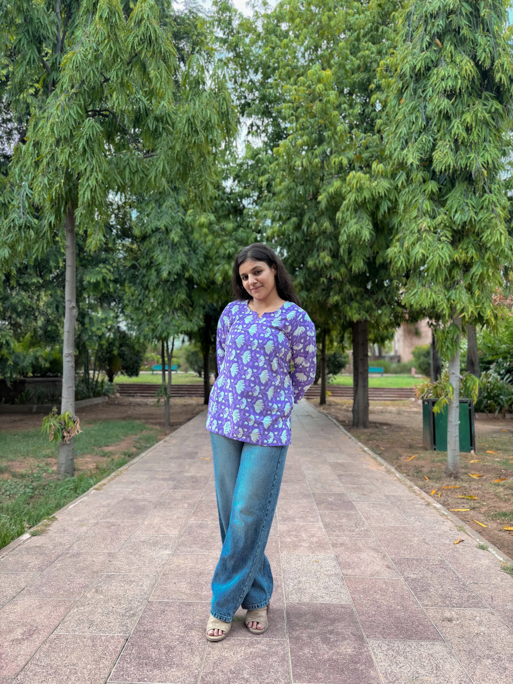 Serene Flight Cotton Short Kurti Top