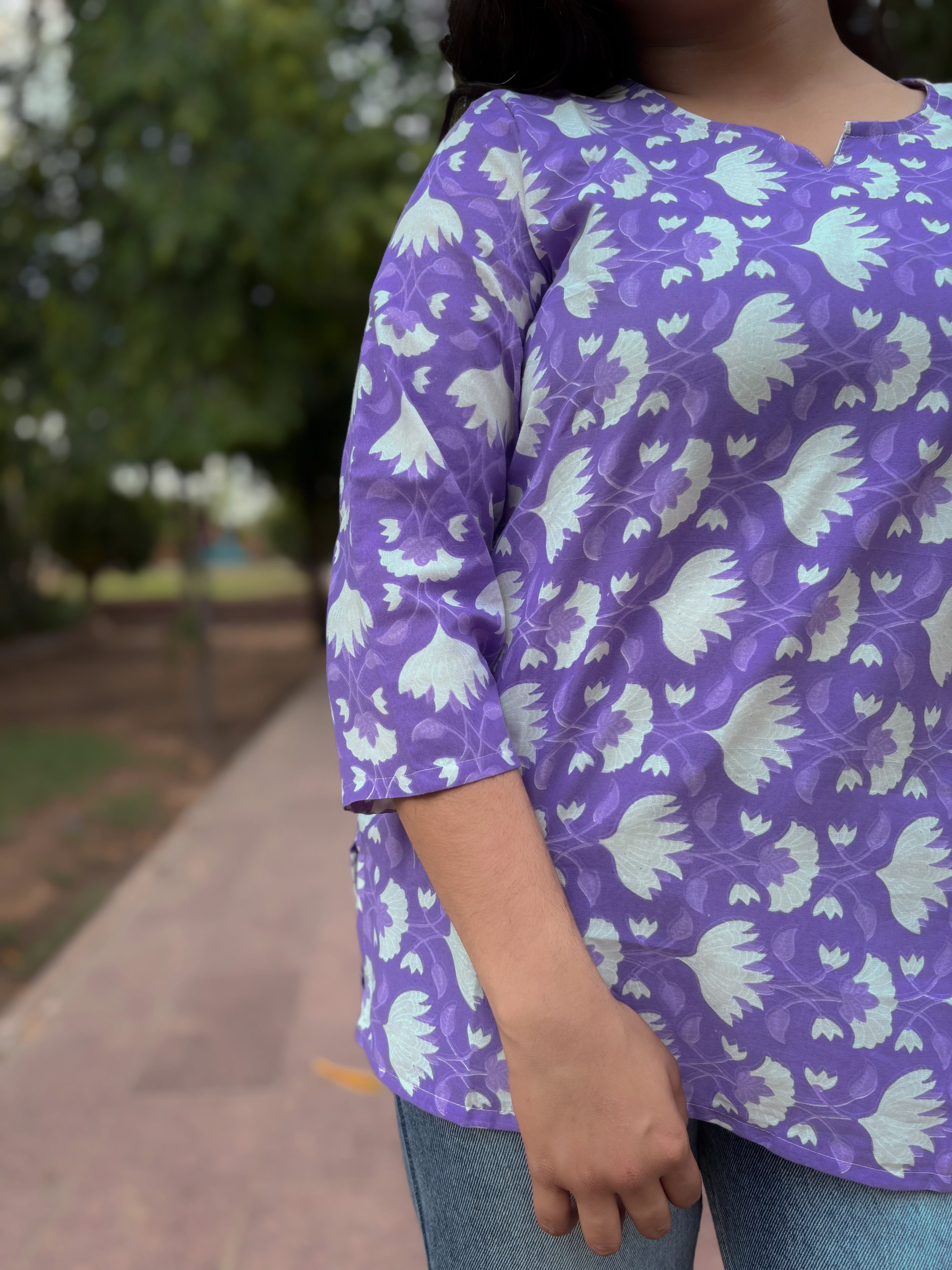 Serene Flight Cotton Short Kurti Top